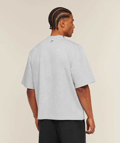 GYMSHARK Ath-State Graphic T-Shirt Light Grey