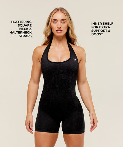 Women's Gymshark Adapt Fleck X Whitney All In One Black — Gymshark | Authentic India