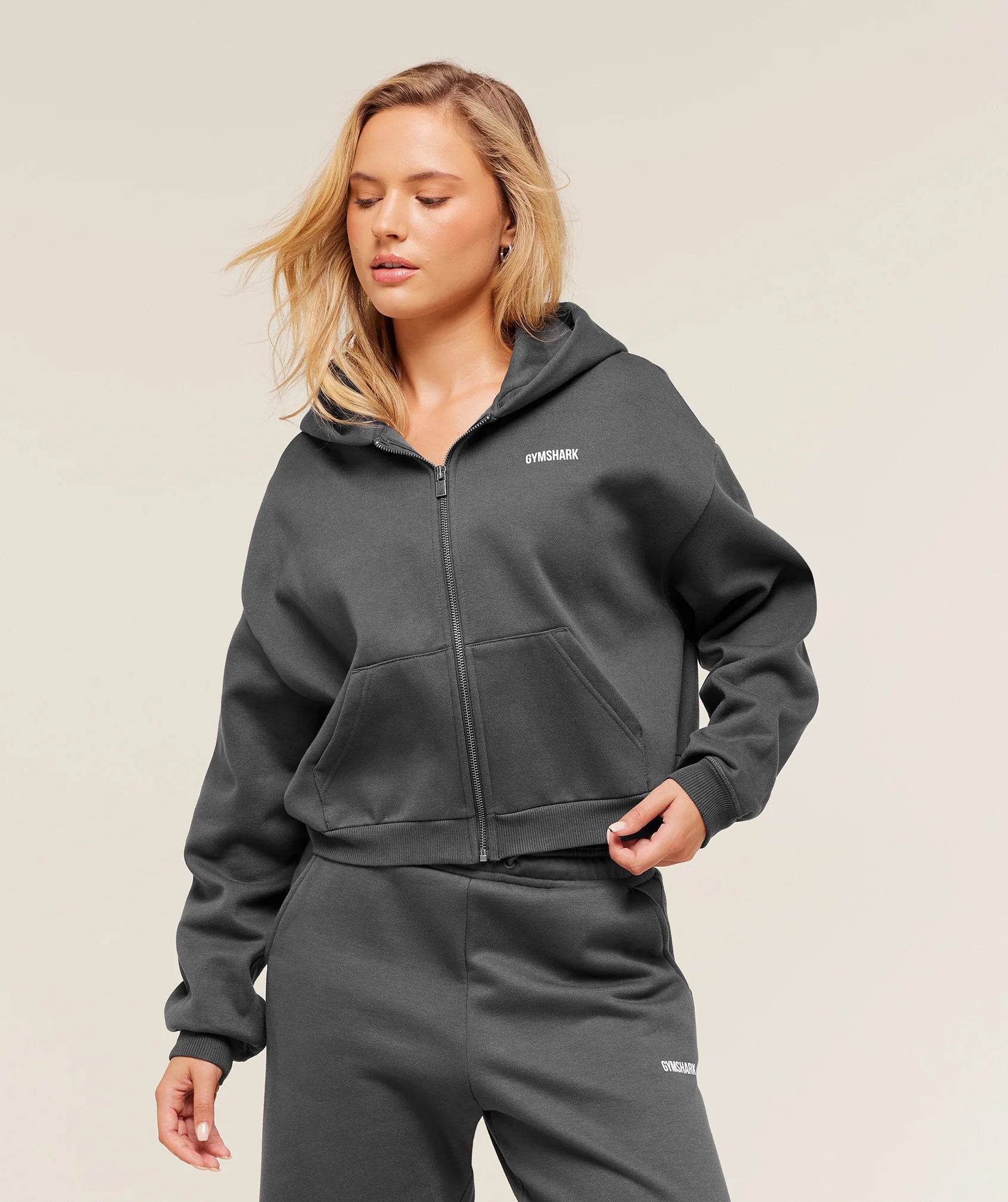 GYMSHARK Cosy Luxe Zip Through Hoodie Grey — Gymshark | Authentic India