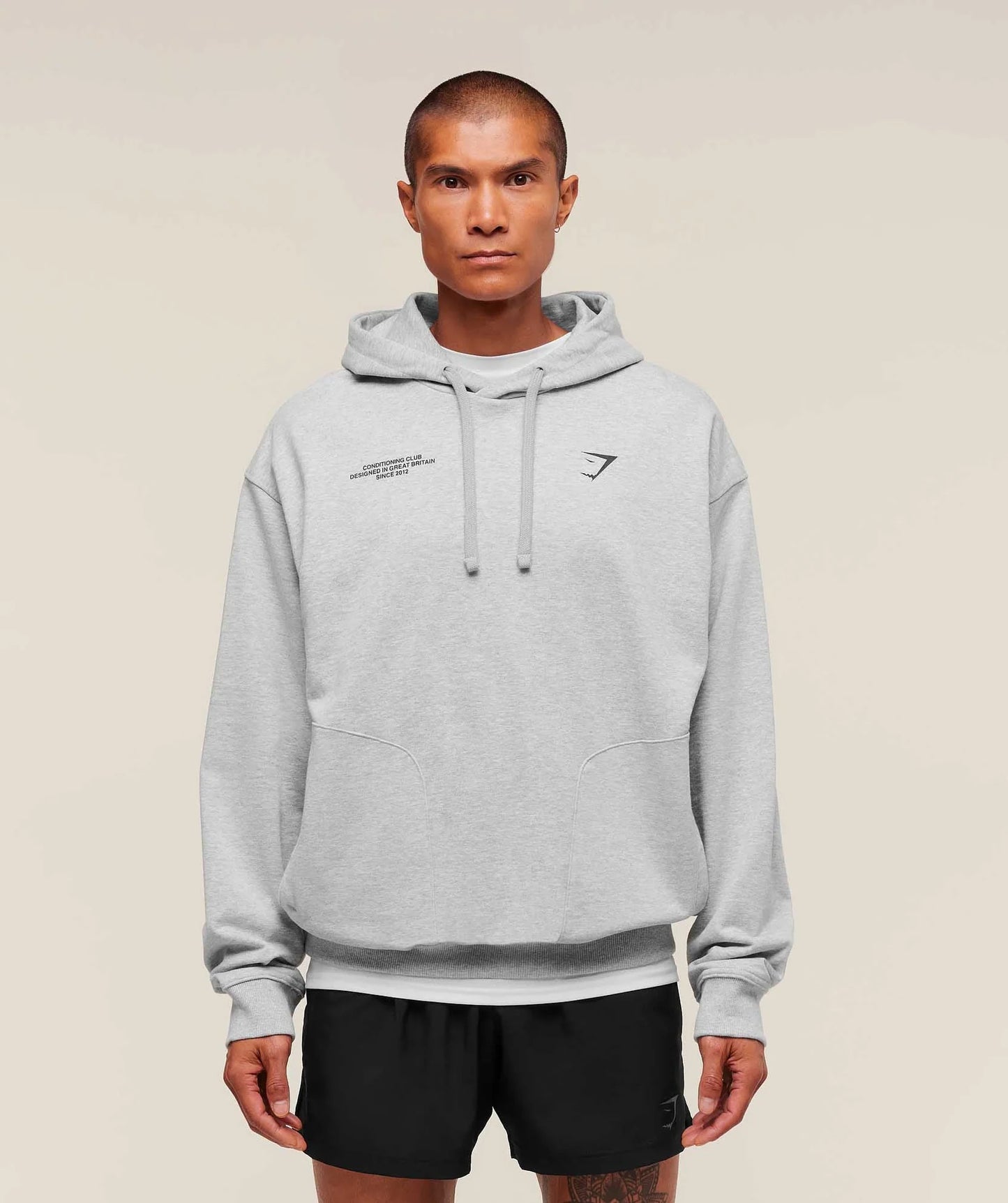 GYMSHARK Conditioning Club Hoodie Light Grey Core Marl — Gymshark | Authentic India