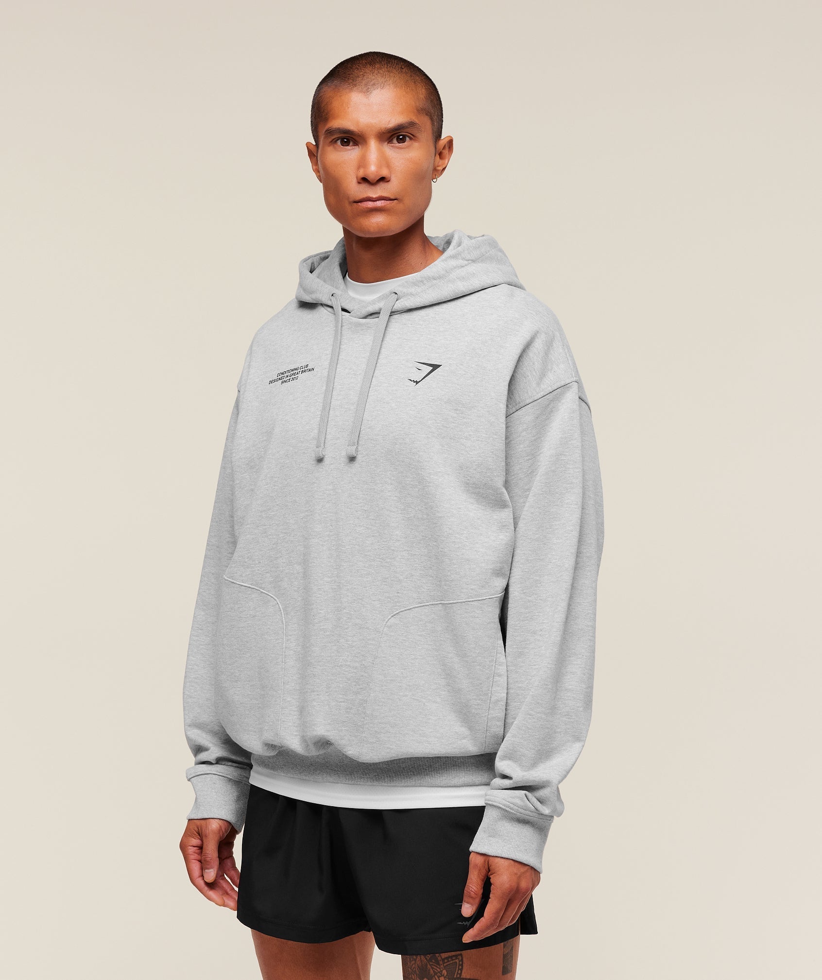 Gymshark Conditioning Club Hoodie Light Grey Core Marl — Gymshark | Authentic India