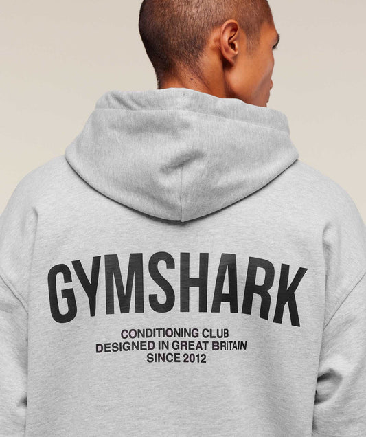 GYMSHARK Conditioning Club Hoodie Light Grey Core Marl — Gymshark | Authentic India