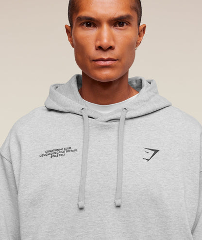 GYMSHARK Conditioning Club Hoodie Light Grey Core Marl — Gymshark | Authentic India