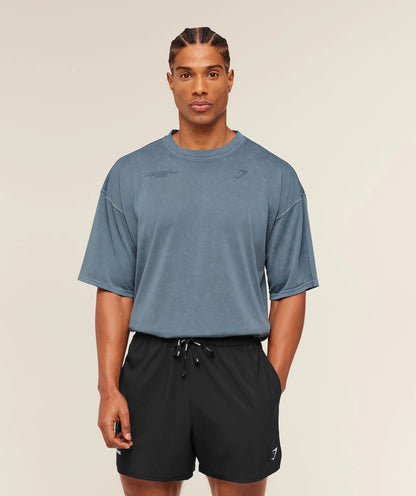 GYMSHARK Conditioning Club Washed T-Shirt Blue — Gymshark | Authentic India