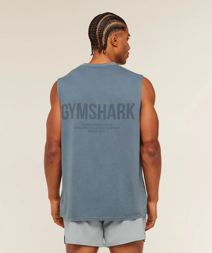 GYMSHARK Conditioning Club Washed Tank Blue — Gymshark | Authentic India