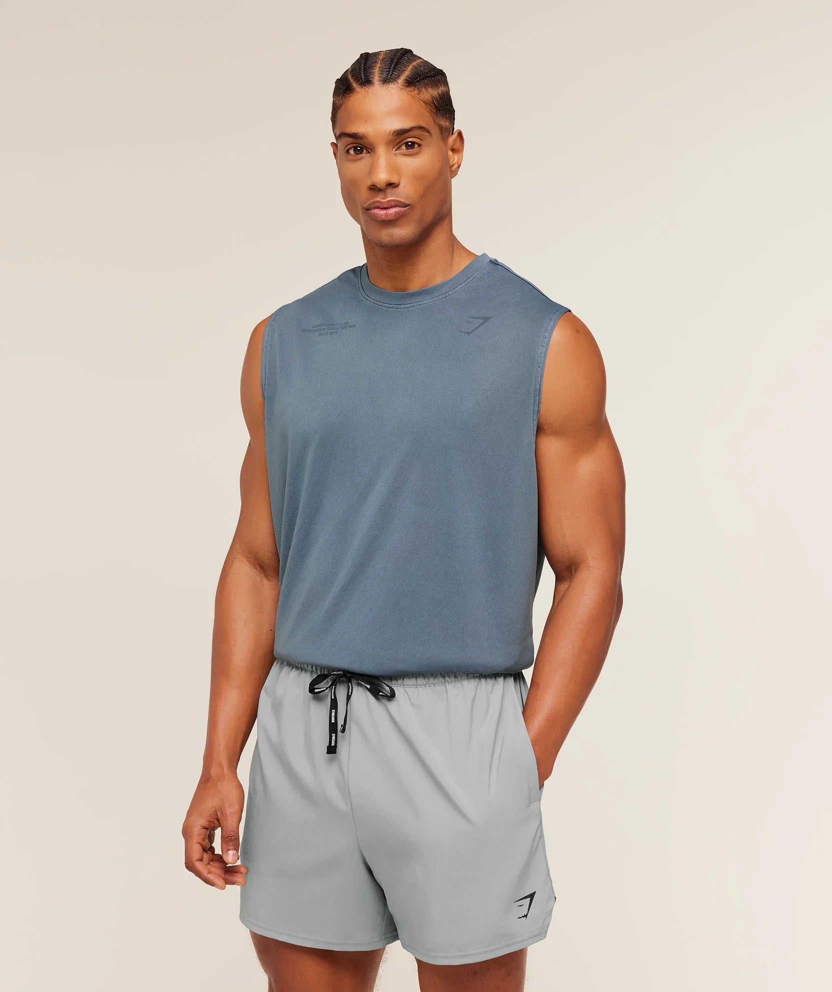 GYMSHARK Conditioning Club Washed Tank Blue — Gymshark | Authentic India