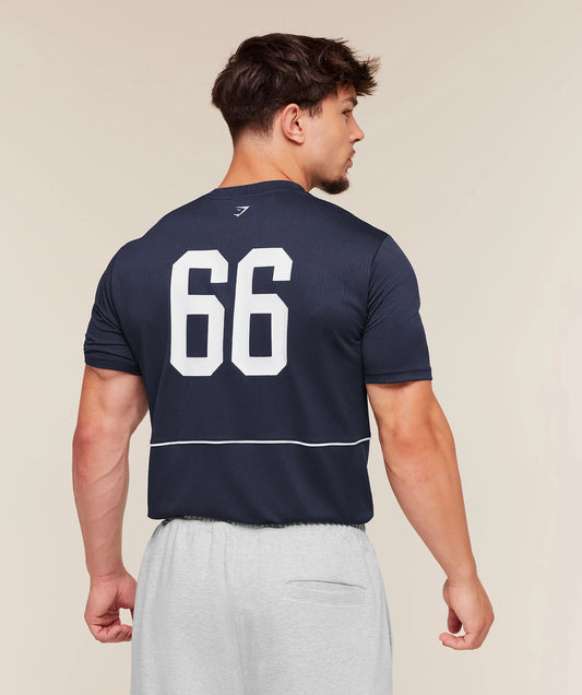 GYMSHARK Collegiate Tech T-Shirt Heavy Blue