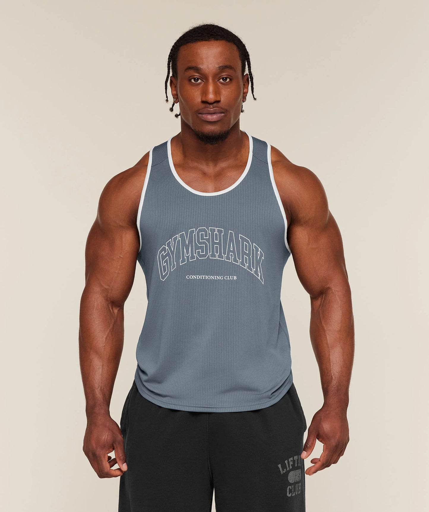 GYMSHARK Collegiate Tech Tank Iron Blue