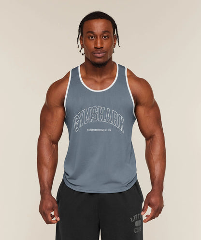 GYMSHARK Collegiate Tech Tank Iron Blue