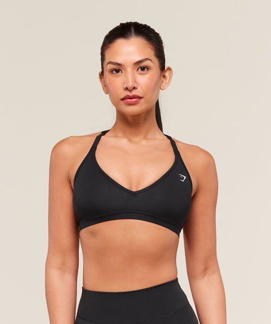 Women's Gymshark Cotton Racerback Sports Bra Black — Gymshark | Authentic India