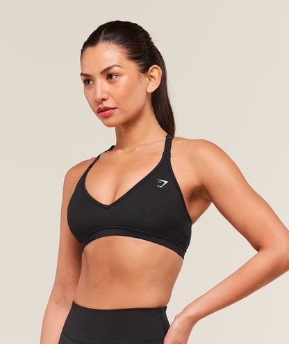 Women's Gymshark Cotton Racerback Sports Bra Black — Gymshark | Authentic India