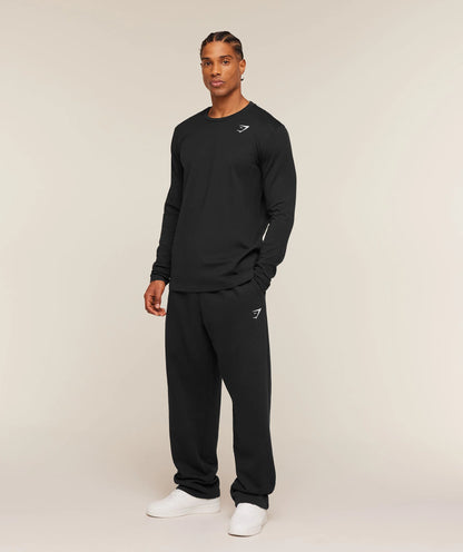 GYMSHARK Crest Long Sleeve T-Shirt Black