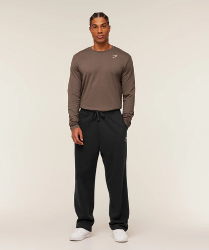 GYMSHARK Crest Long Sleeve T-Shirt Soft Brown