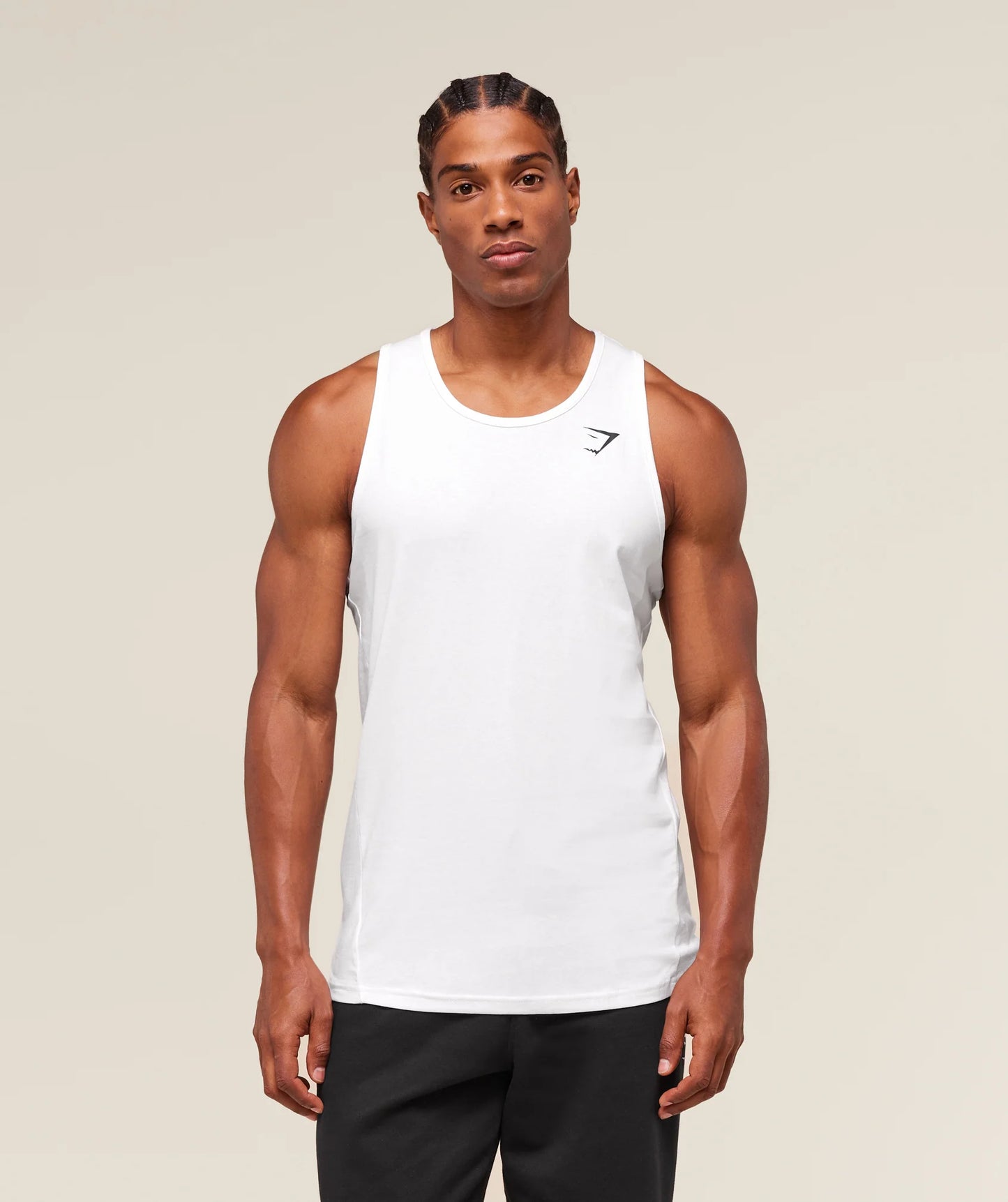 GYMSHARK Critical Tank slim fit white — GYMSHARK S | Authentic India