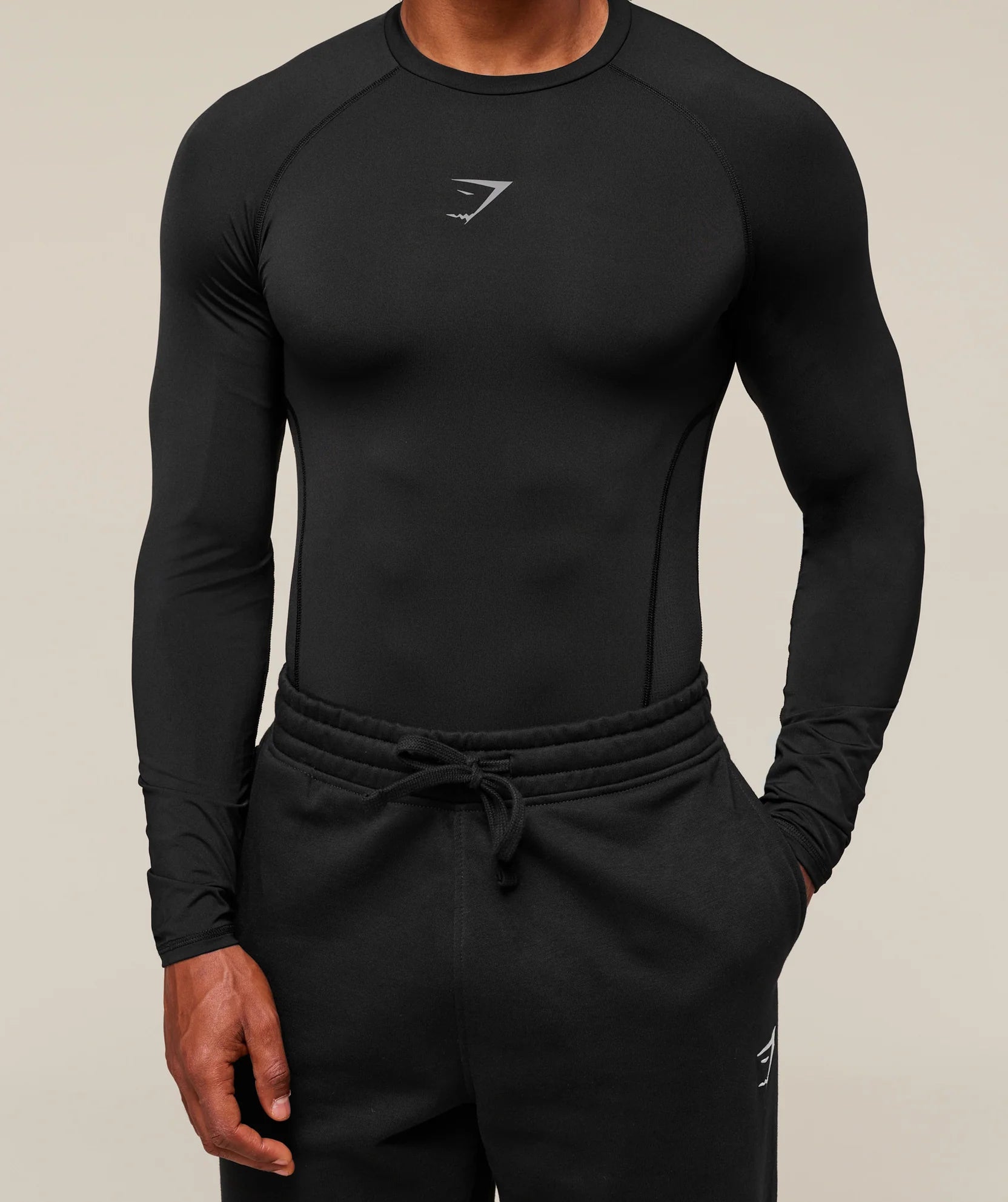 GYMSHARK Element Baselayer Long Sleeve T-Shirt Black — Gymshark | Authentic India