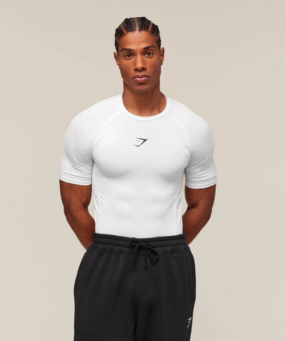 GYMSHARK Element Baselayer T-Shirt White — Gymshark | Authentic India