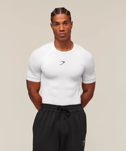 GYMSHARK Element Baselayer T-Shirt White — Gymshark | Authentic India