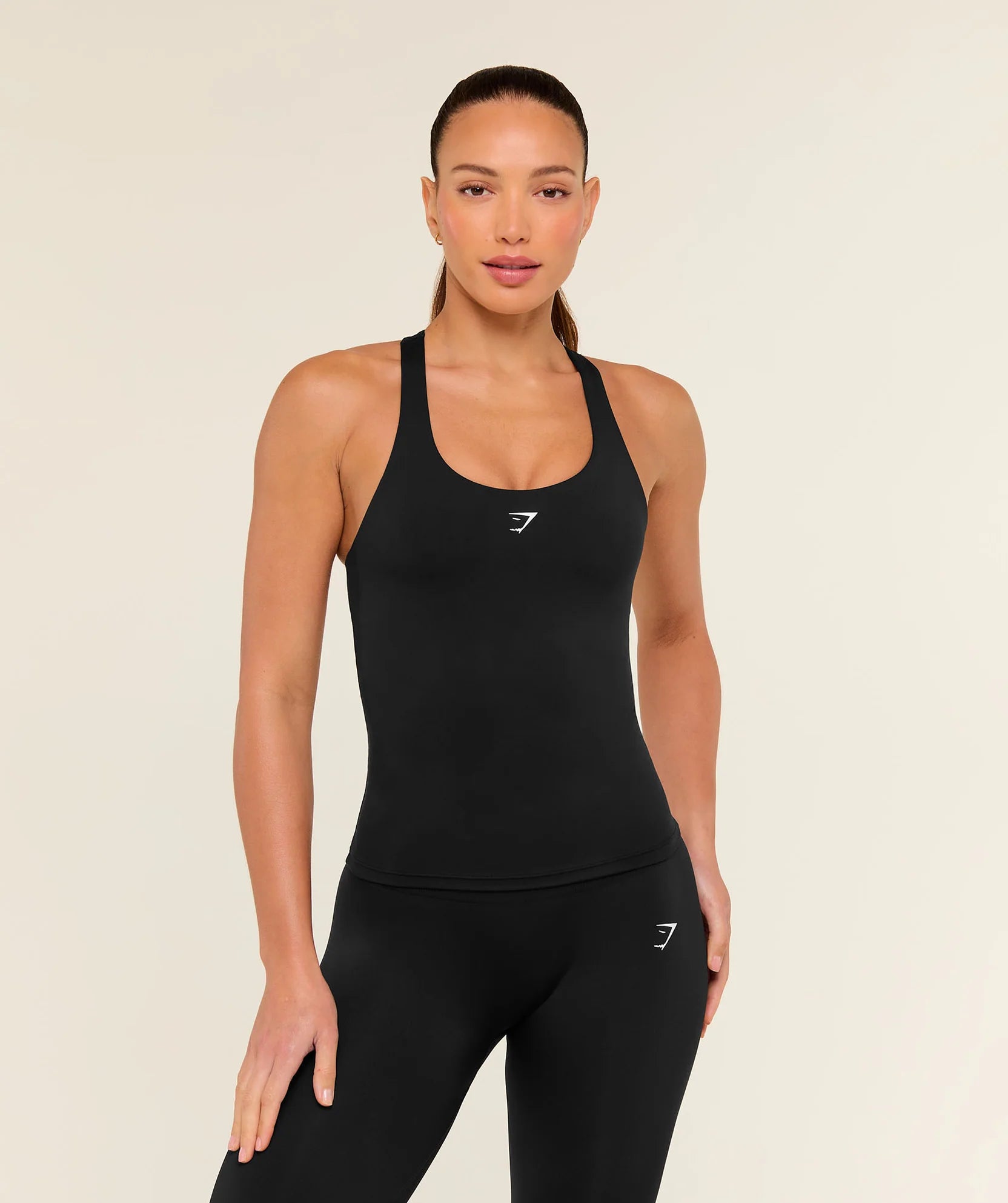 GYMSHARK Everyday Racer Back Tank With Shelf Black — Gymshark | Authentic India