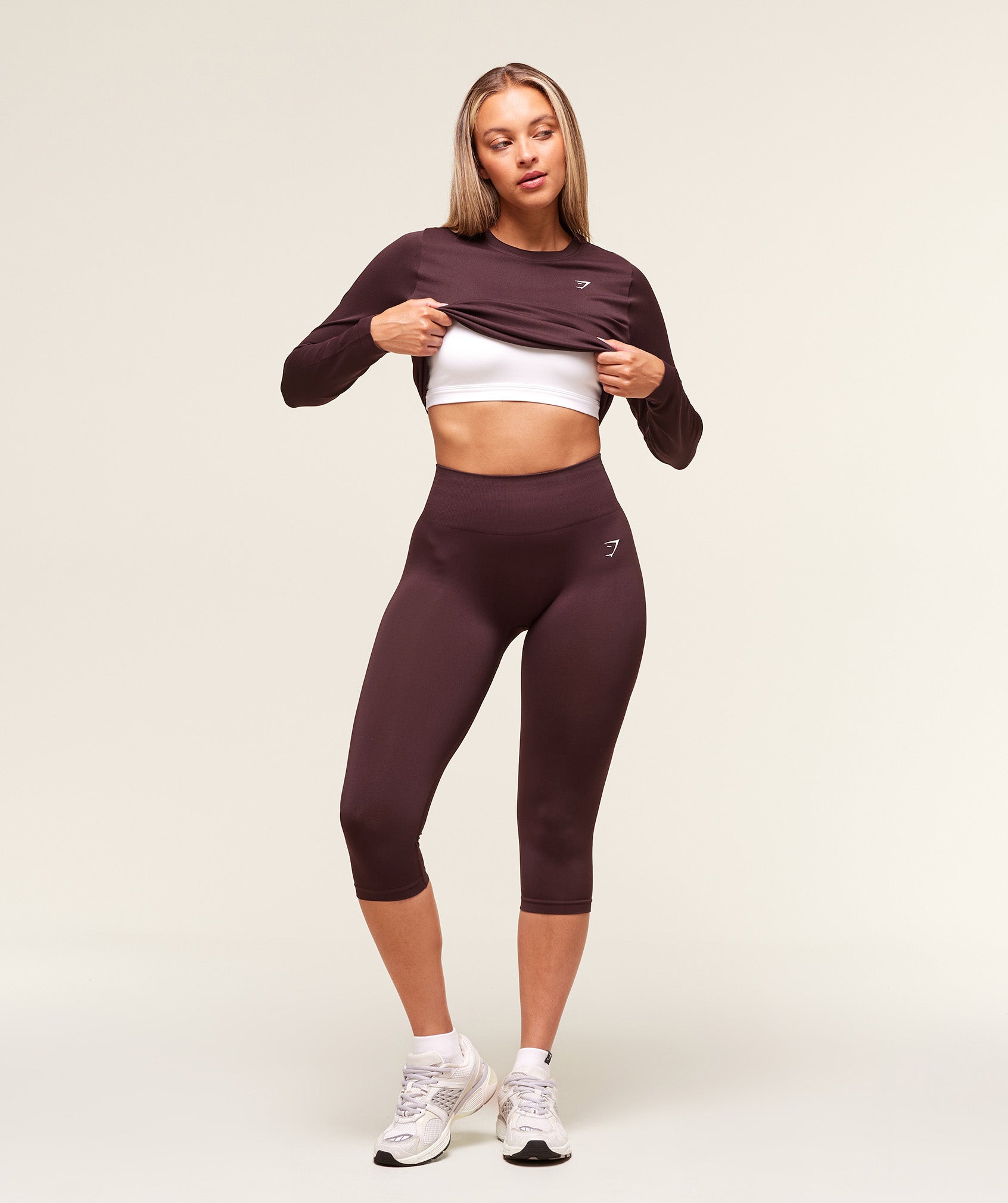Women's Gymshark Everyday Seamless Long Sleeve Top Cherry Purple — Gymshark | Authentic India