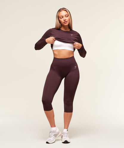 Women's Gymshark Everyday Seamless Long Sleeve Top Cherry Purple — Gymshark | Authentic India