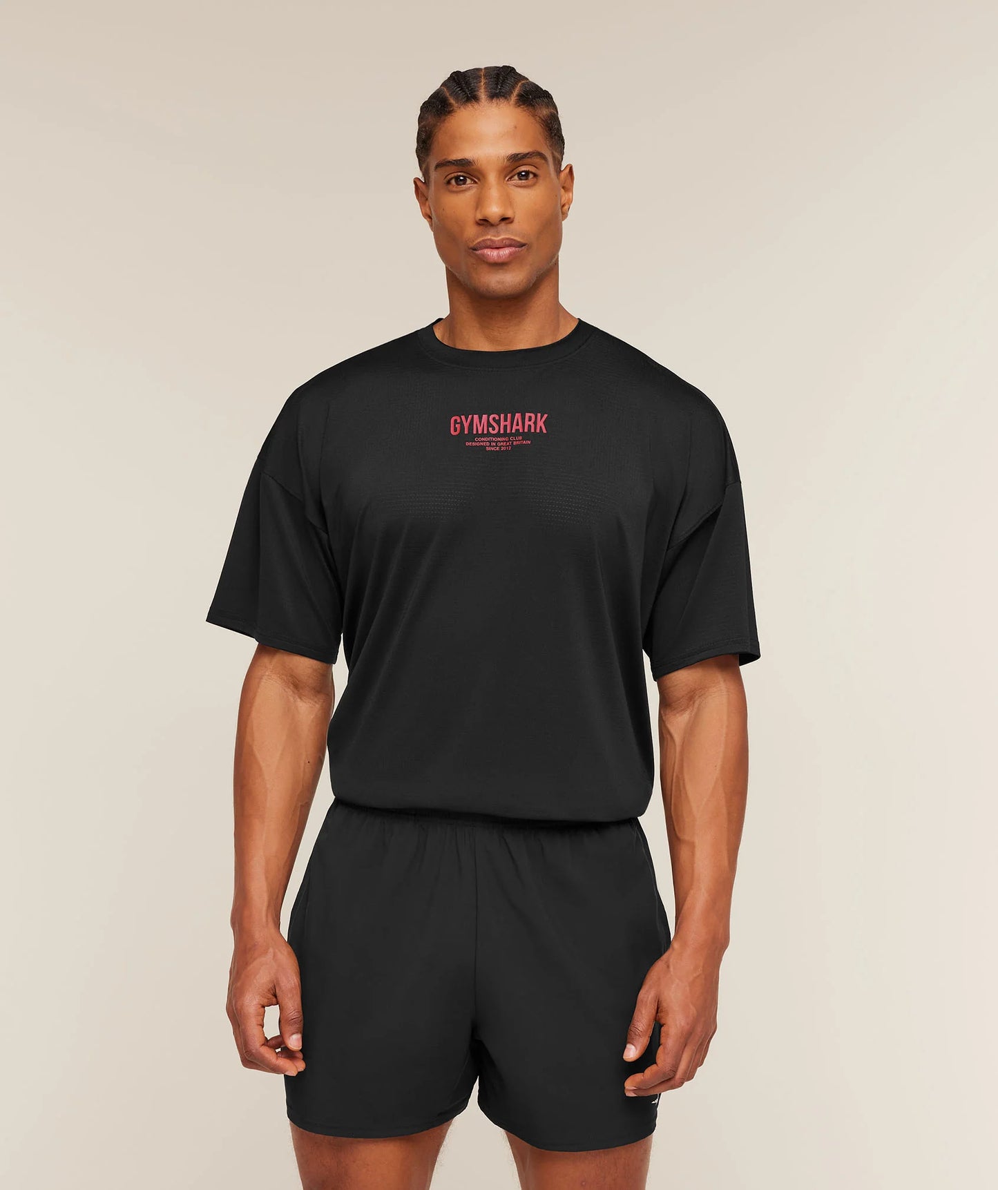 GYMSHARK Chrome Graphic T-Shirt Black