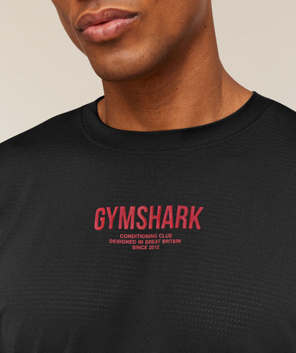 GYMSHARK Chrome Graphic T-Shirt Black