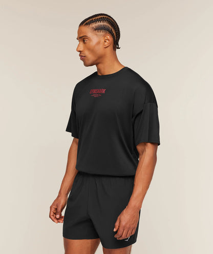 GYMSHARK Chrome Graphic T-Shirt Black
