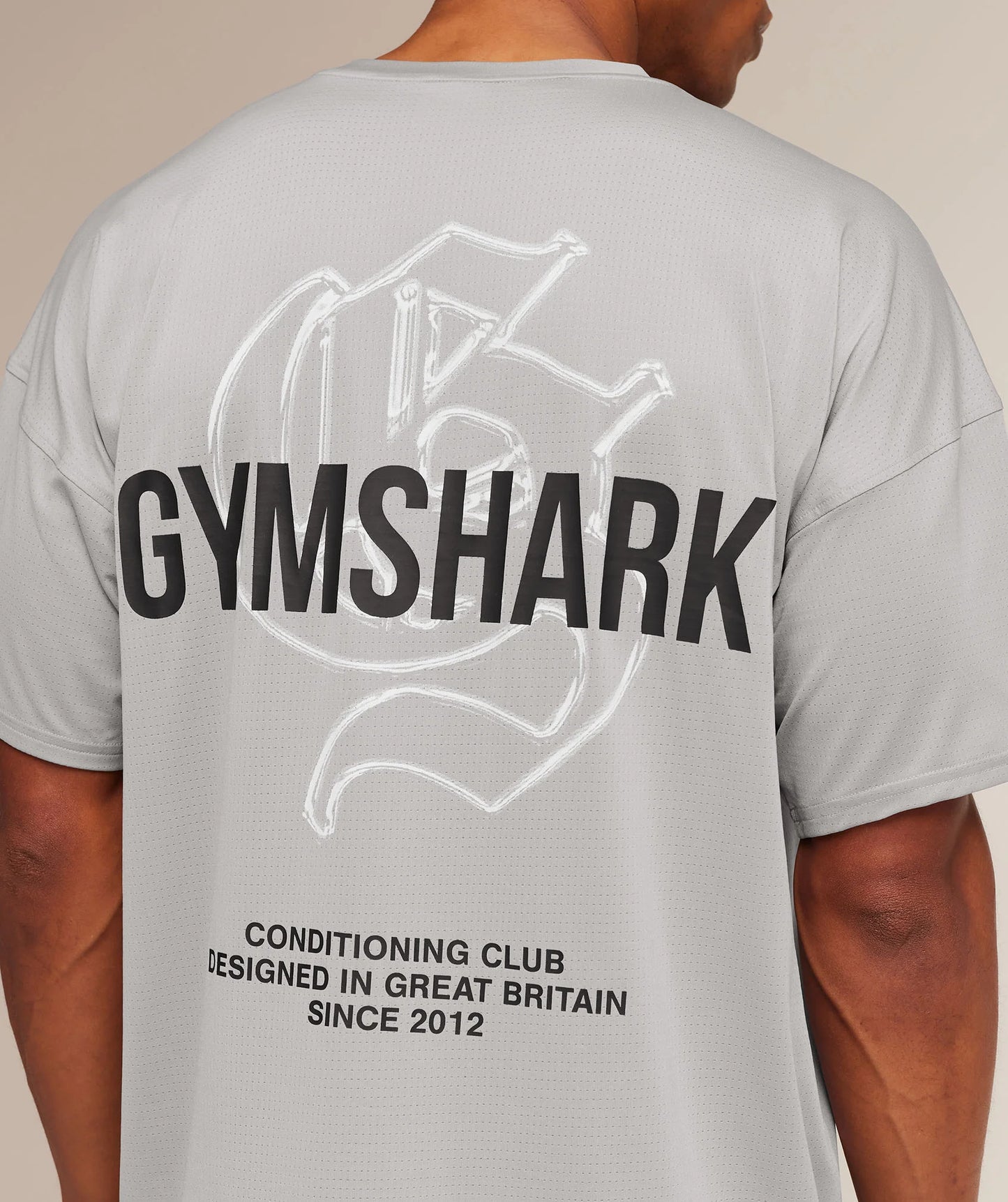 GYMSHARK Chrome Graphic T-Shirt Stratus Grey