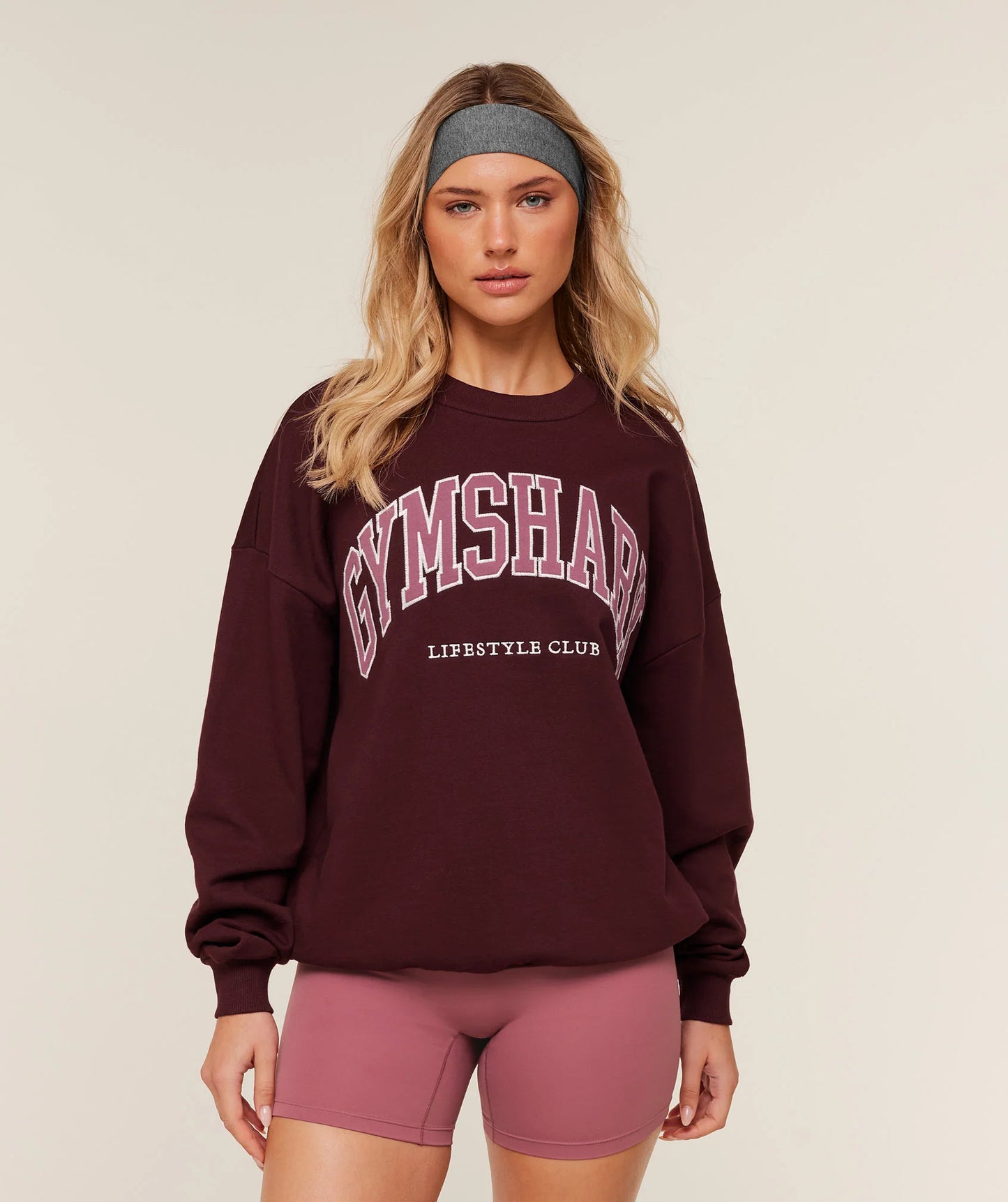 GYMSHARK Collegiate Graphic Crew Neck Pullover Brown — Gymshark | Authentic India