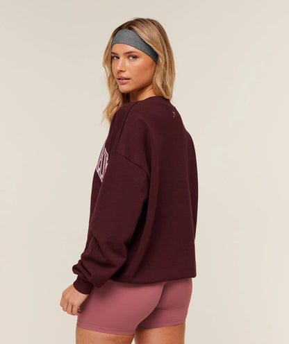 GYMSHARK Collegiate Graphic Crew Neck Pullover Brown — Gymshark | Authentic India