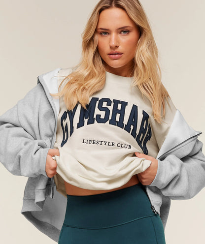 GYMSHARK Collegiate Graphic Crew Neck Pullover — Gymshark | Authentic India