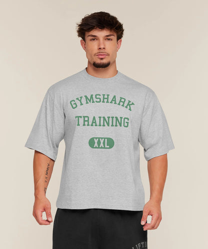 GYMSHARK Training Graphic T-Shirt Light Grey
