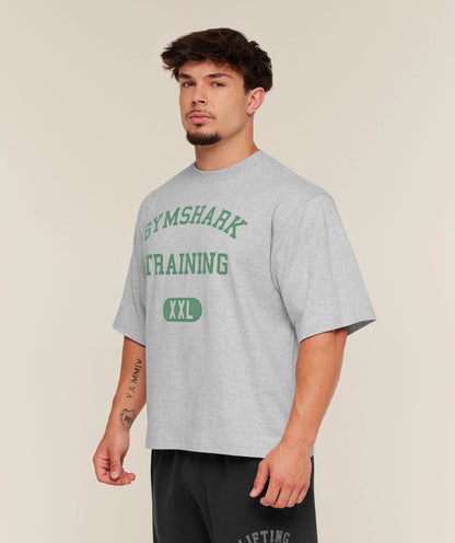 GYMSHARK Training Graphic T-Shirt Light Grey
