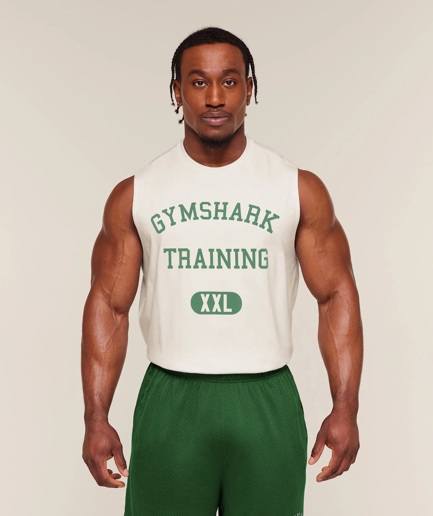 GYMSHARK Training Graphic Tank Soft White