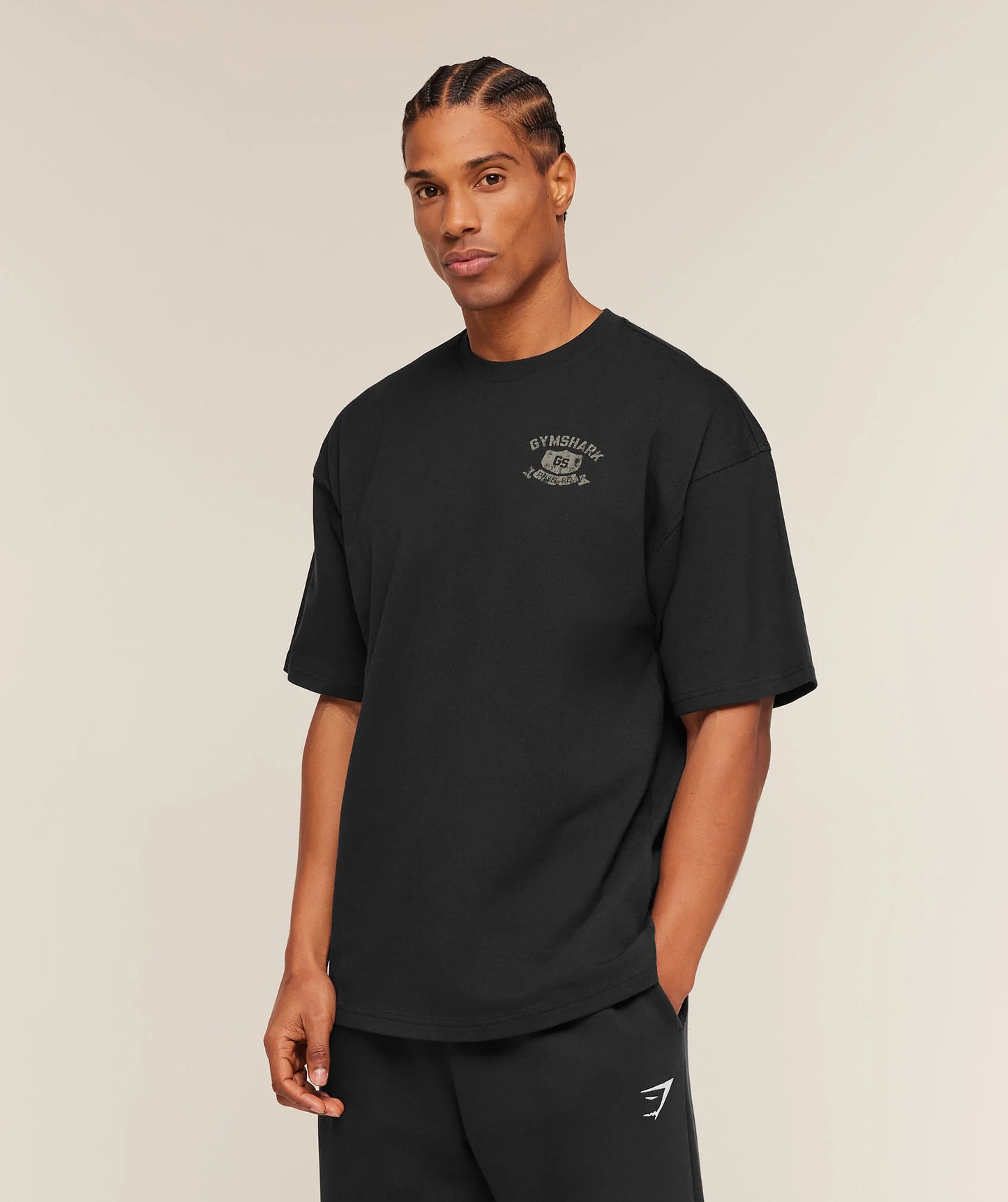 GYMSHARK Shield Graphic T-Shirt Black