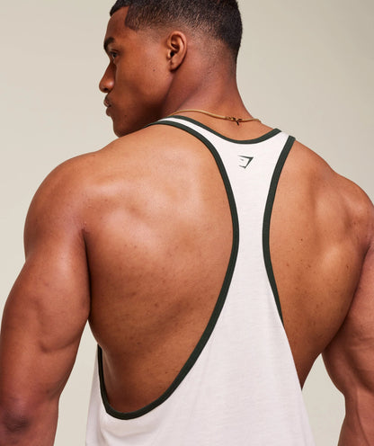 GYMSHARK GSLC Ringer Stringer White — GYMSHARK S | Authentic India