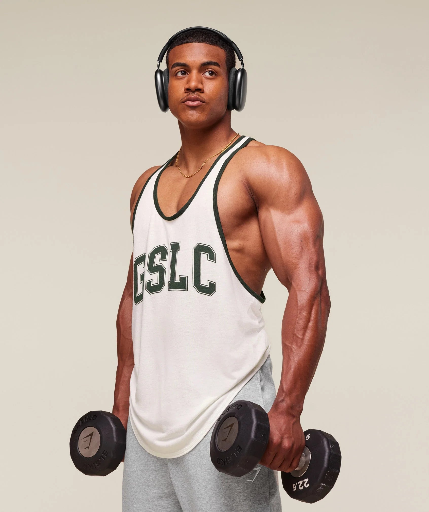 GYMSHARK GSLC Ringer Stringer White — GYMSHARK S | Authentic India