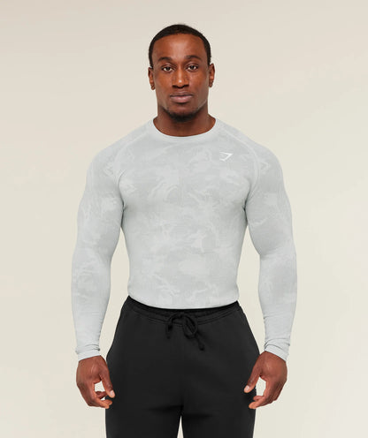 GYMSHARK Geo Seamless Long Sleeve T-Shirt — Gymshark | Authentic India
