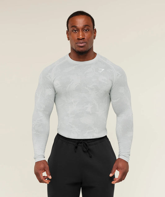 GYMSHARK Geo Seamless Long Sleeve T-Shirt — Gymshark | Authentic India