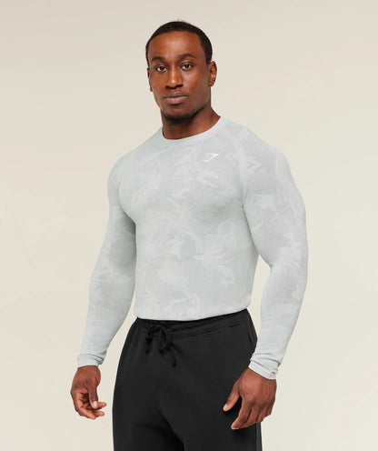 GYMSHARK Geo Seamless Long Sleeve T-Shirt — Gymshark | Authentic India