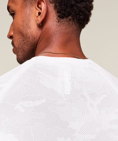Gymshark Geo Seamless T-Shirt White — Gymshark | Authentic India