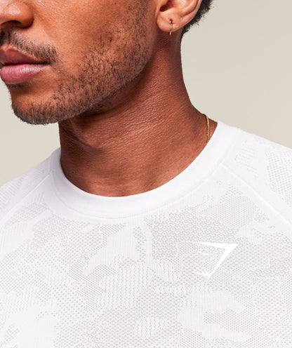 Gymshark Geo Seamless T-Shirt White — Gymshark | Authentic India