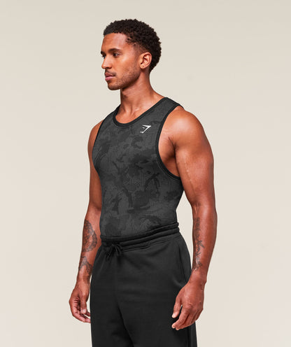 Gymshark Geo Seamless Tank Black — Gymshark | Authentic India