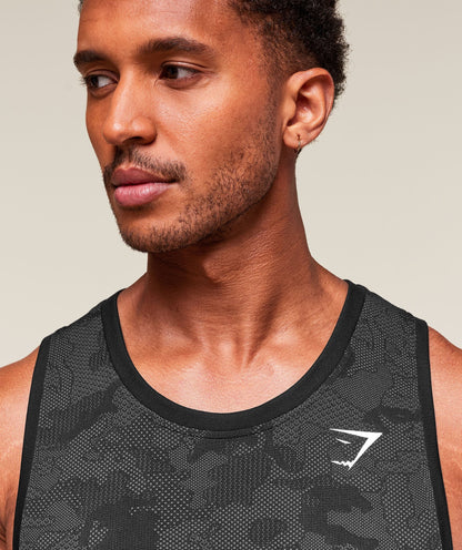 Gymshark Geo Seamless Tank Black — Gymshark | Authentic India