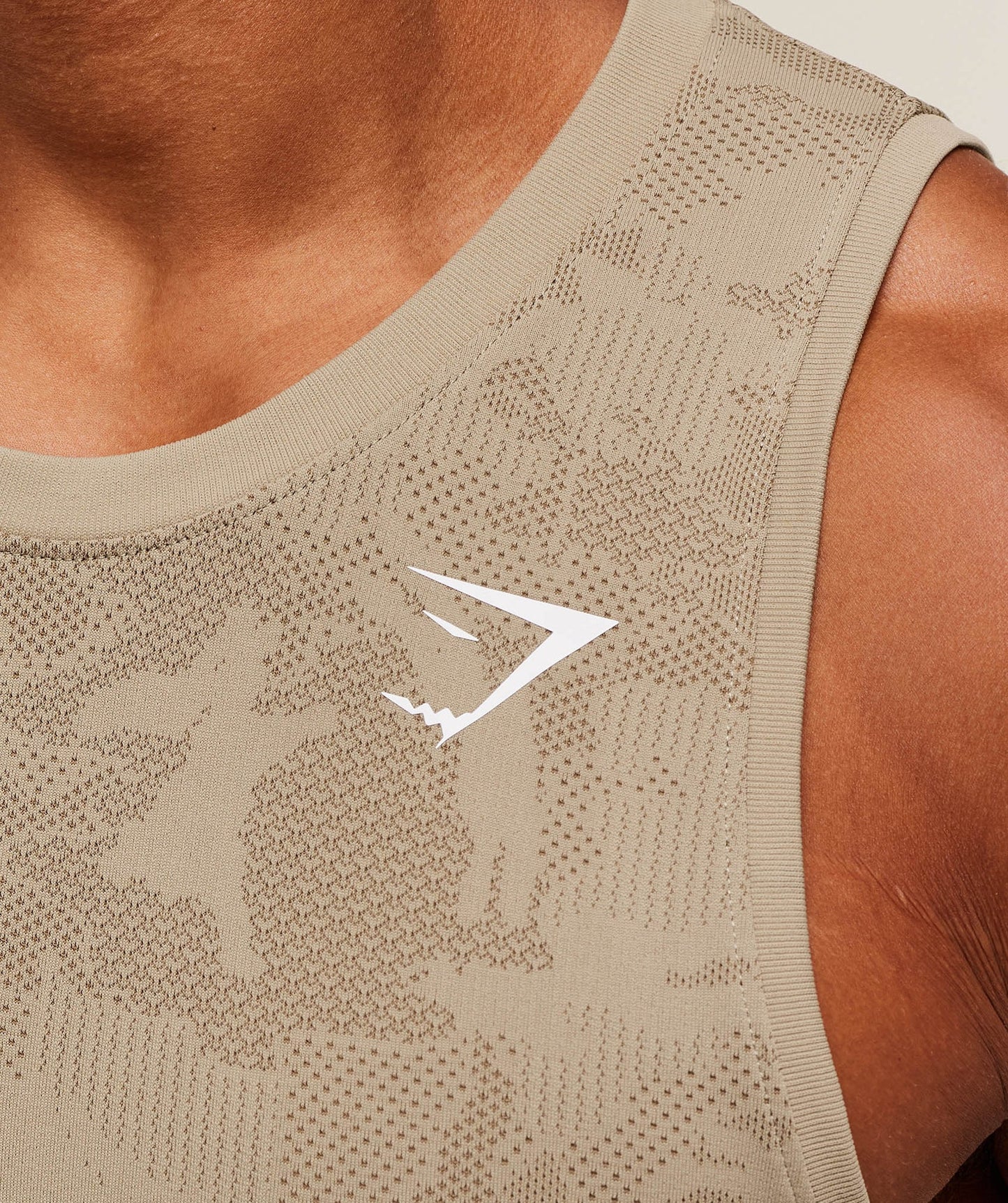 GYMSHARK Geo Seamless Tank Soul Brown