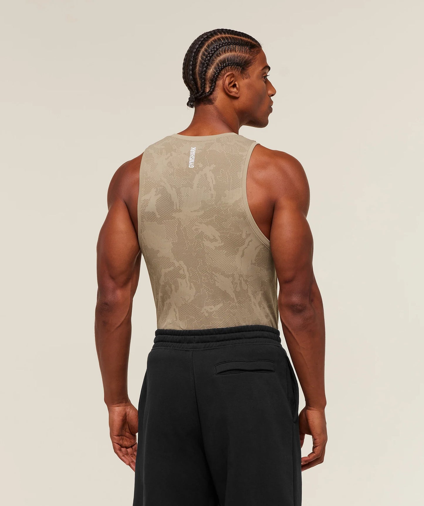 GYMSHARK Geo Seamless Tank Soul Brown