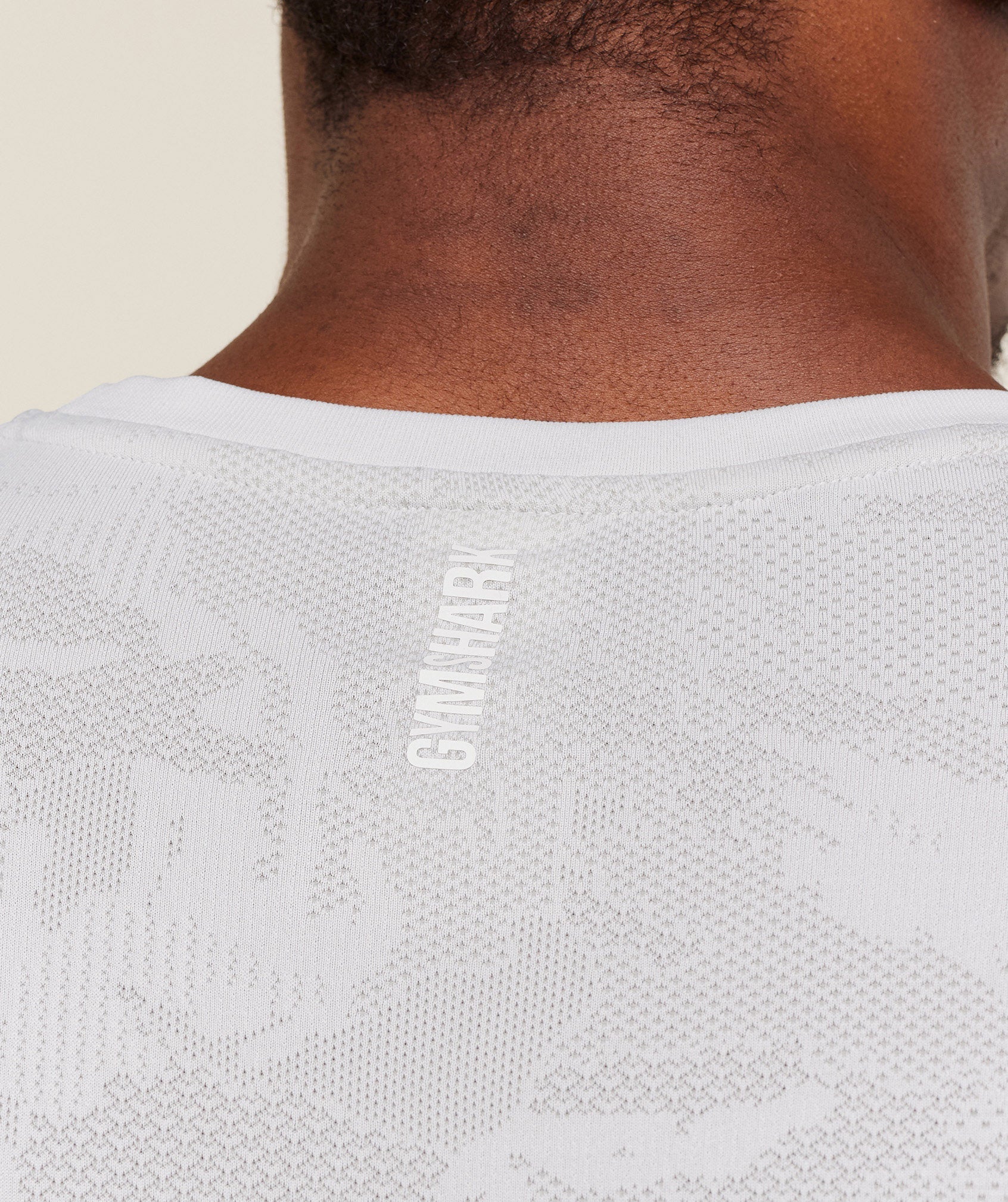 GYMSHARK Geo Seamless Tank White/Light Grey — GYMSHARK S | Authentic India