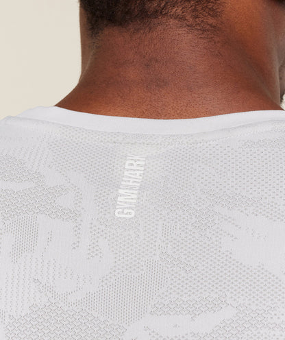 GYMSHARK Geo Seamless Tank White/Light Grey — GYMSHARK S | Authentic India