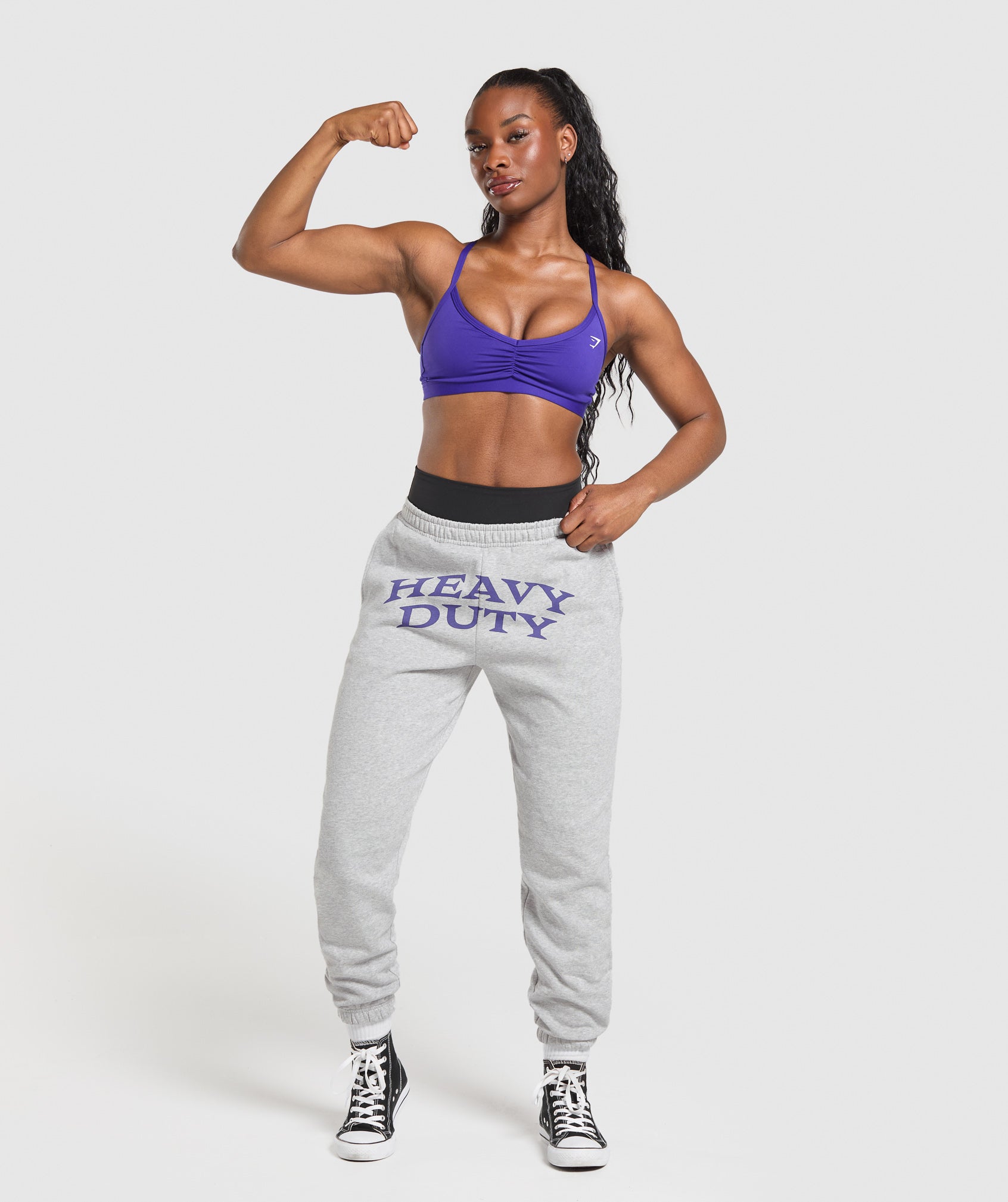 Women's Gymshark Heavy Duty Graphic Loopback Jogger Light Grey Core Marl — Gymshark | Authentic India