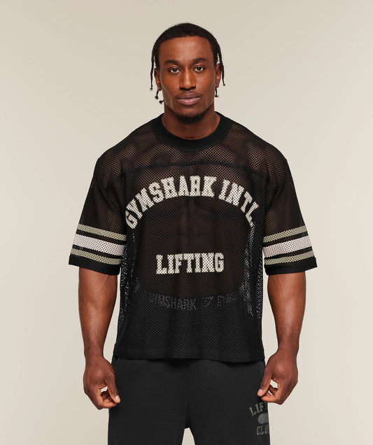 GYMSHARK Collective Mesh Contrast Jersey Black